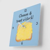 Zeit für Käse auf Toast - Spaß und Essen Quadratische Wanduhr (Winkel)