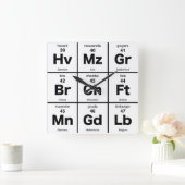 Zeit für Käse-Periodensystem Quadratische Wanduhr (Zuhause)