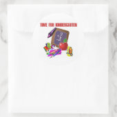ZEIT FÜR KINDERGARTEN RUNDER AUFKLEBER (Tasche)