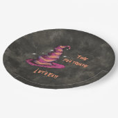 Zeit für Leckereien, essen wir Halloween Hexe Pappteller (Schrägansicht)