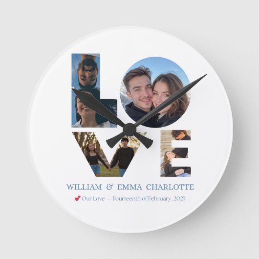 Zeit für Liebe – Romantische Wanduhr (Vorderseite)