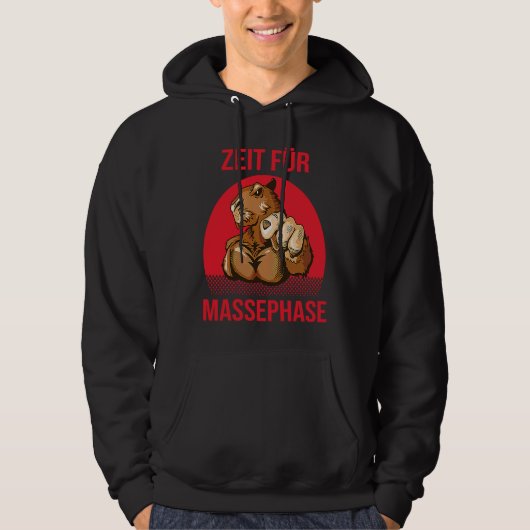 Zeit Für Massephase Backprint Bodybuilding Hoodie (Vorderseite)