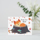 Zeit für Nickerchen Fox Postkarte (Stehend Vorderseite)