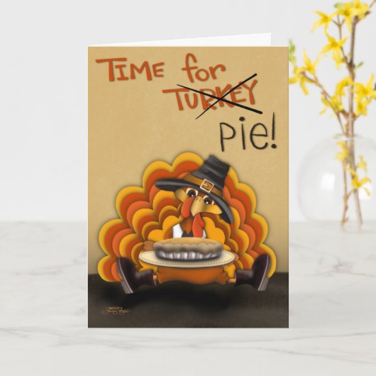 Zeit für Niedliche Funny Inspirivity Turkey Card Karte (Gelbe Blume)