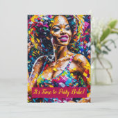 Zeit für Party Babe - Einladung (Stehend Vorderseite)