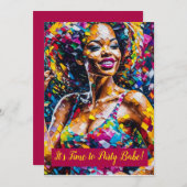 Zeit für Party Babe - Einladung (Vorne/Hinten)