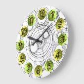 Zeit für Pickleball Lime Green Clock Große Wanduhr (Winkel)