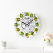 Zeit für Pickleball Lime Green Clock Große Wanduhr (Zuhause)