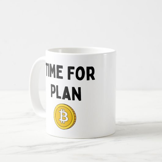 Zeit für Plan B Bitcoin Kaffeetasse (Vorderseite Links)