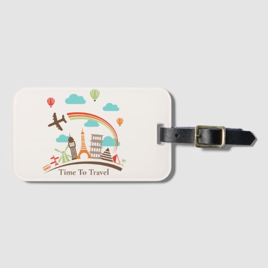 Zeit für Reisen in die Welt Gepäckanhänger (Vorderseite (Horizontal))