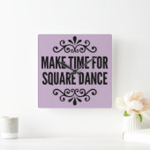 Zeit für (schwarzer Ausdruck) Quadratische Wanduhr (Zuhause)