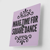 Zeit für (schwarzer Ausdruck) Quadratische Wanduhr (Winkel)