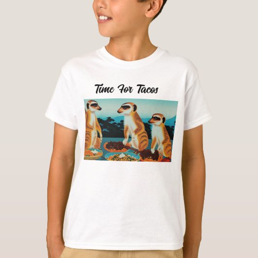Zeit für Tacos Meerkat Style, Kids Tshirt (Vorderseite)