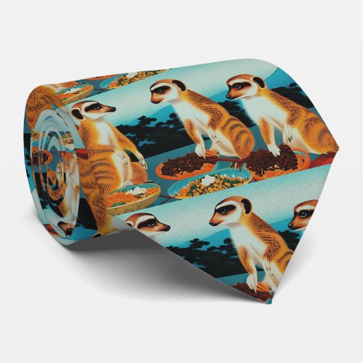 Zeit für Tacos Meerkat Style, Neck Tie Krawatte (Gerollt)