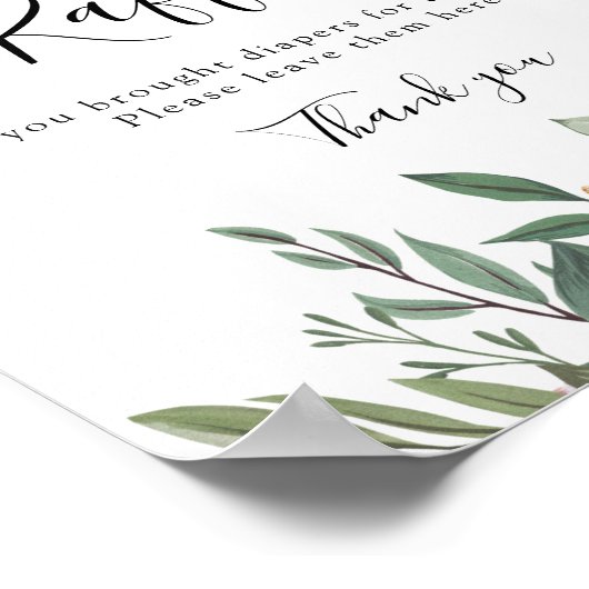 Zeit für Tea Baby Diaper Raffle Sign Poster (Ecke)