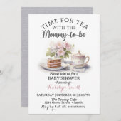 Zeit für Tea Baby Dusche Blumentee Einladung (Vorne/Hinten)