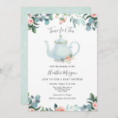 Zeit für Tea Baby Dusche Einladung (Vorne/Hinten)