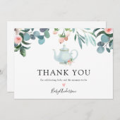 Zeit für Tea Baby Dusche Vielen Dank Dankeskarte (Vorne/Hinten)
