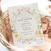Zeit für Tea Baby Shower Wildblume Einladung