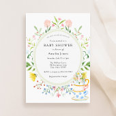 Zeit für Tea Baby Shower Wildblume Einladung