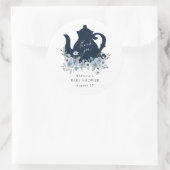 Zeit für Tea Blue Baby Dusche Danke für die Gesche Runder Aufkleber (Tasche)