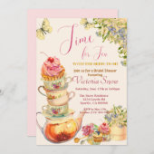 Zeit für Tea Bridal Dusche Einladung (Vorne/Hinten)