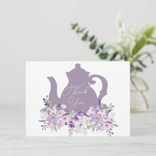 Zeit für Tea Lavender Dusche Danke Karte (Stehend Vorderseite)