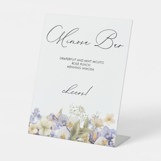 Zeit für Tea Mimosa Bar Brautparty Sockelschild (Vorderseite)