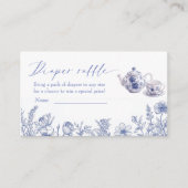 Zeit für Tea Toile Babydusche Windelwanne Begleitkarte (Vorderseite)