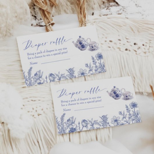 Zeit für Tea Toile Babydusche Windelwanne Begleitkarte