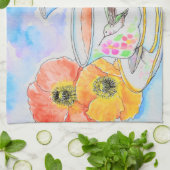 Zeit für Tea Watercolor-Malerei Geschirrtuch (Gefaltet)