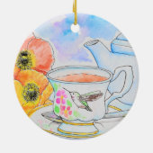 Zeit für Tea Watercolor-Malerei Keramik Ornament (Hinten)