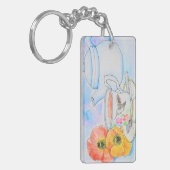 Zeit für Tea Watercolor-Malerei Schlüsselanhänger (Vorderseite links)