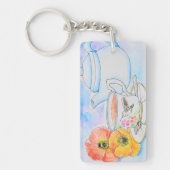 Zeit für Tea Watercolor-Malerei Schlüsselanhänger (Vorderseite)