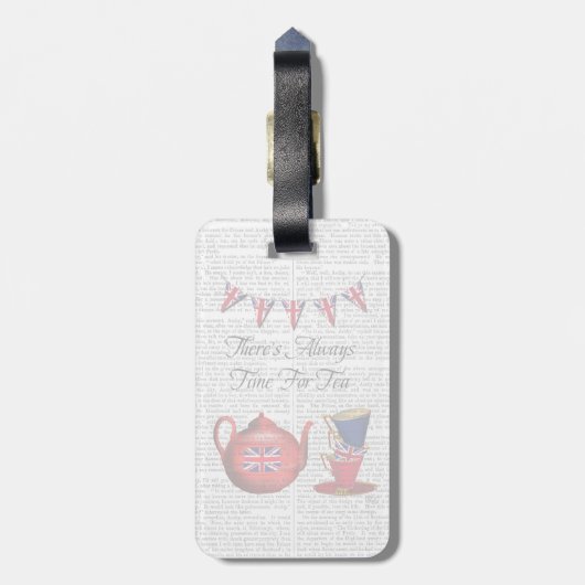 Zeit für Tee 2 Gepäckanhänger (Rückseite vertikal)