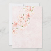 Zeit für Tee-Baby-Dusche Rosa Blumenkohl Sakura Bl Einladung (Rückseite)