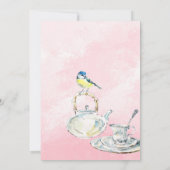 Zeit für Tee-Baby-Dusche Teacup Bird Rose Bloral Einladung (Rückseite)