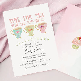 Zeit für Tee-Baby-Dusche Teacup Pastel Whimsical Einladung