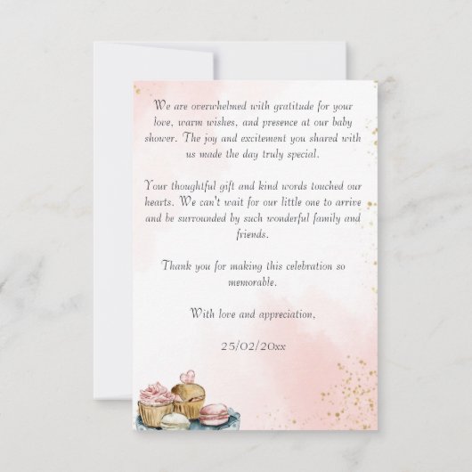 Zeit für Tee-Baby-Dusche Tee Party Dankeskarte (Rückseite)