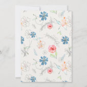 Zeit für Tee-Baby-Dusche Wildblume Red Blue Einladung (Rückseite)