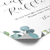 Zeit für Tee Blue Floral Diaper Raffle Sign Poster (Ecke)