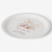 Zeit für Tee-Boho Blumenkohl-Teapot-Brautparty Pappteller (Schrägansicht)