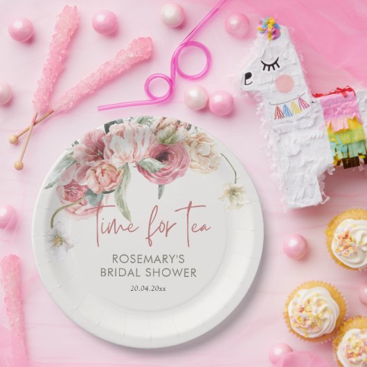 Zeit für Tee-Boho-Brautparty Pappteller (Party)