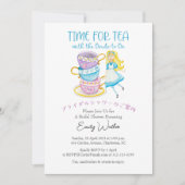 Zeit für Tee Brautparty Alice Teacup Wasserfarbe Einladung (Vorderseite)