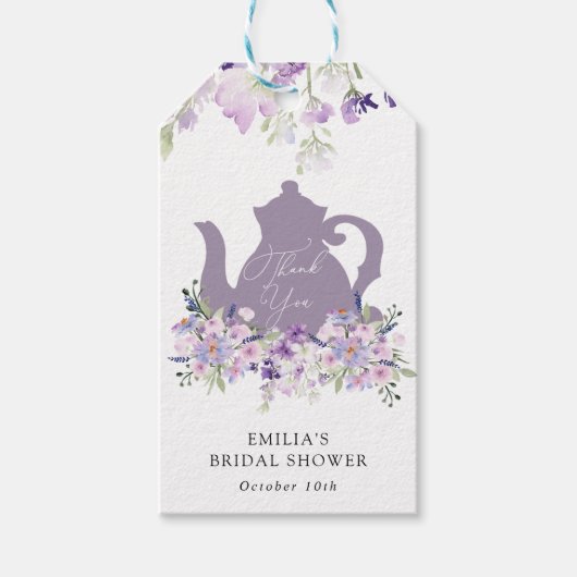 Zeit für Tee Brautparty Danke, dass Sie Geschenkta Geschenkanhänger (Vorderseite)