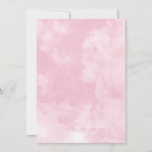 Zeit für Tee Brautparty Rosa Bow Wasserfarbe Einladung (Rückseite)