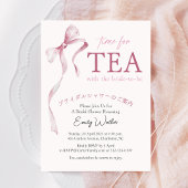 Zeit für Tee Brautparty Rosa Bow Wasserfarbe Einladung