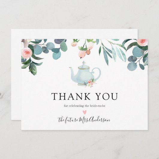 Zeit für Tee-Brautparty Vielen Dank Dankeskarte (Vorne/Hinten)
