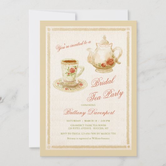 Zeit für Tee-Einladung Einladung (Vorderseite)