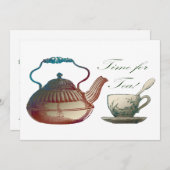 Zeit für Tee-Einladung Einladung (Vorne/Hinten)